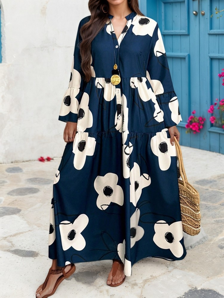 Abiti Taglie Forti XL-4XL per  - Midi Skirt Floral recensione e prezzo